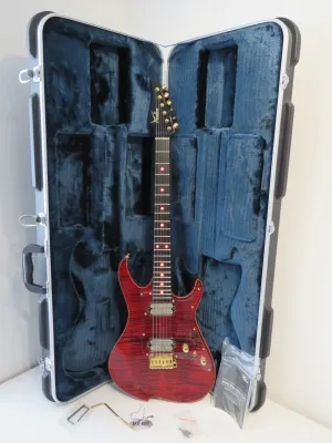 Vola Zenith RV MEM Electric Guitar in Tribal Red with LED Fret Lights - MiJ