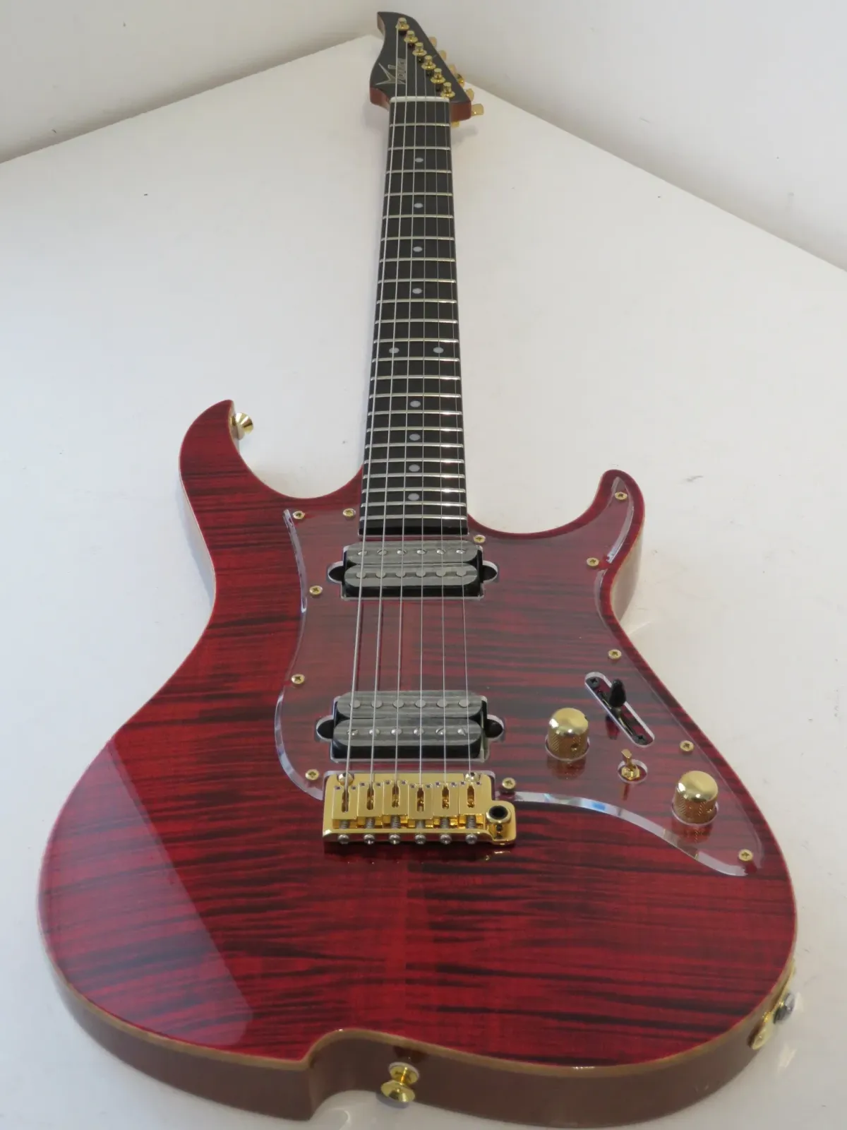 Vola Zenith RV MEM Electric Guitar in Tribal Red with LED Fret Lights - MiJ