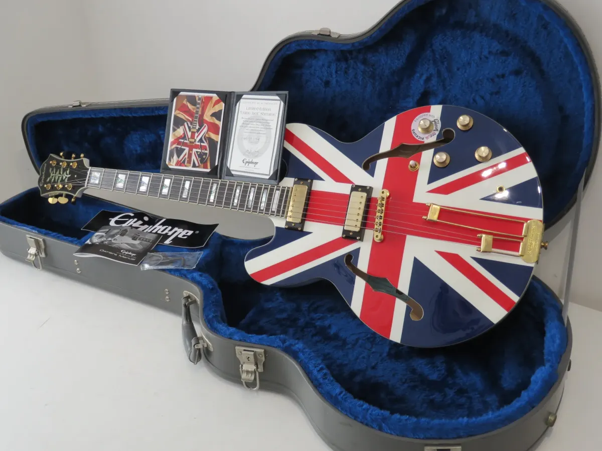 2014 Epiphone Ltd Edition Union Jack Sheraton with Case & Certificate