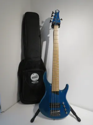 2009 MTD Kingston Artist 5 String Bass Guitar in Trans Blue with Gig Bag