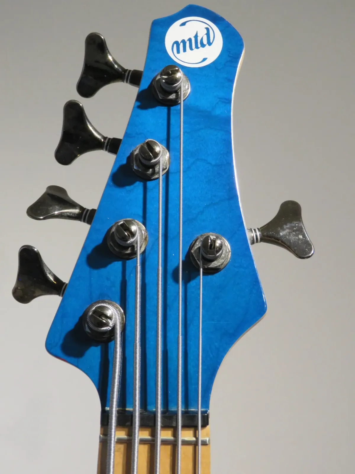 2009 MTD Kingston Artist 5 String Bass Guitar in Trans Blue with Gig Bag