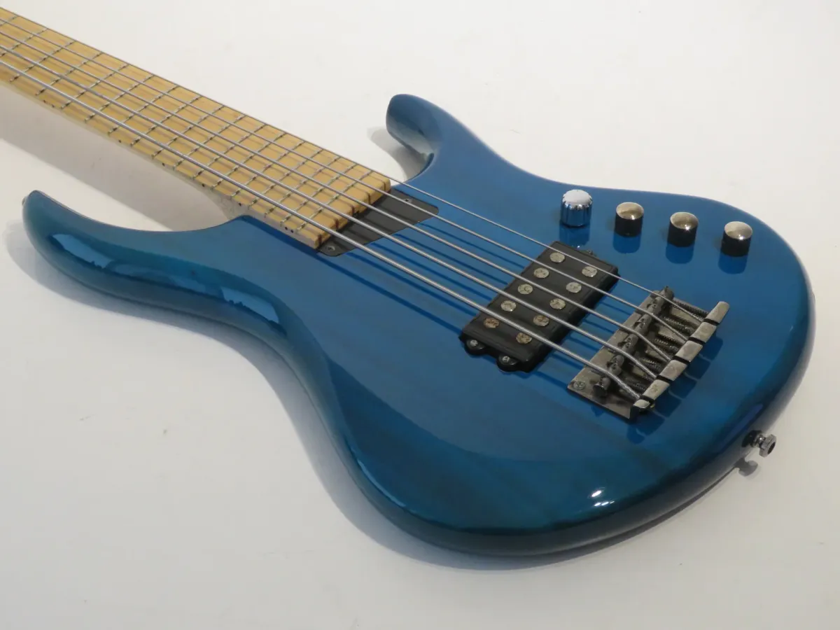 2009 MTD Kingston Artist 5 String Bass Guitar in Trans Blue with Gig Bag