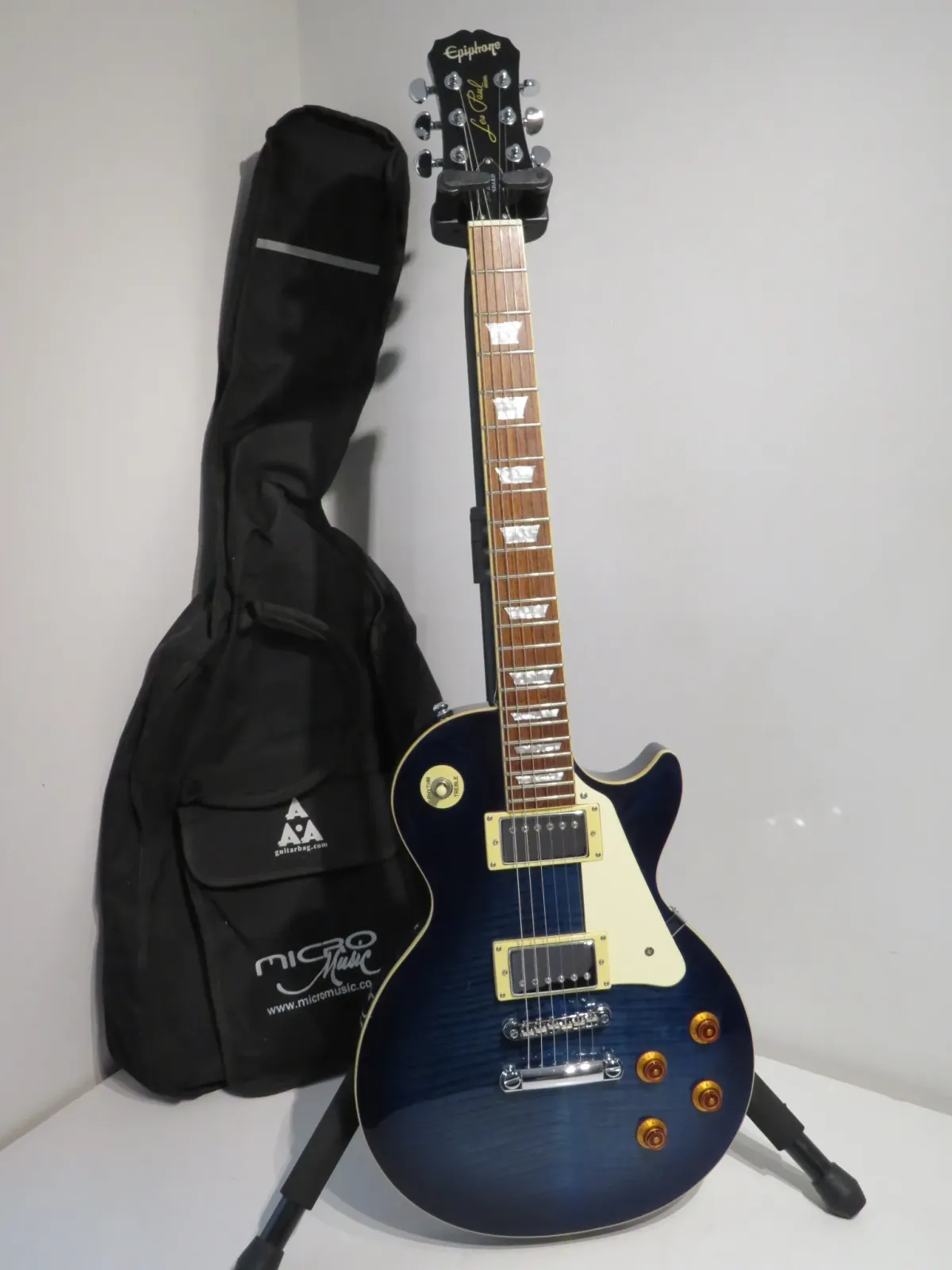 2005 Epiphone Les Paul Standard Plus Top in Trans Blue Burst with Gig Bag